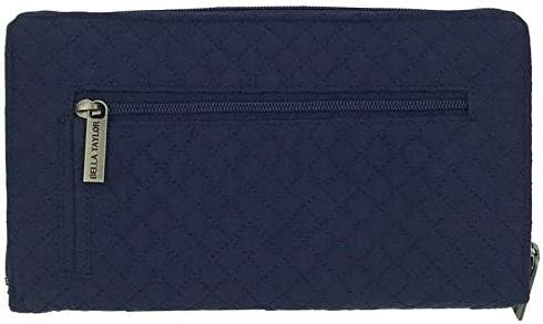 Navy Microfiber RFID Wristlet Cash System Wallet