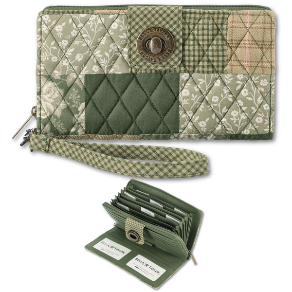 Heirloom Rose Patchwork RFID Cash System Wallet