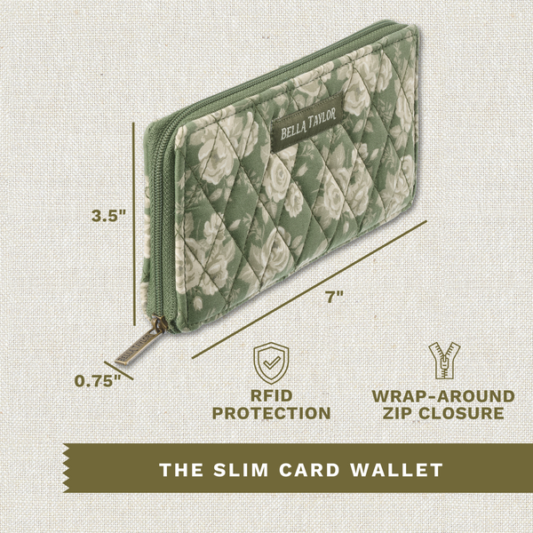 Heirloom Rose RFID Slim Card Wallet