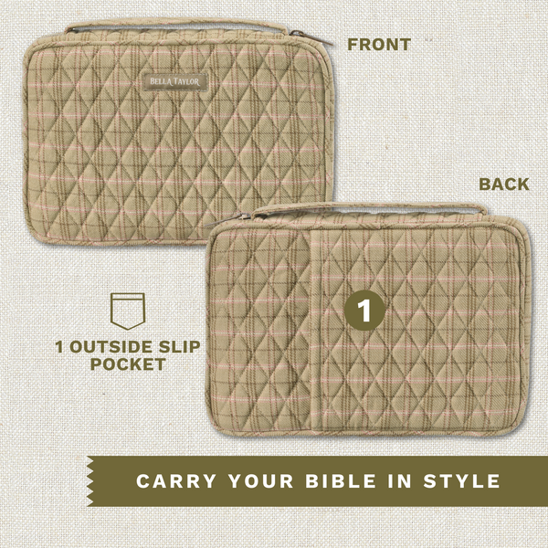 Willow Plaid Small Bible Cover