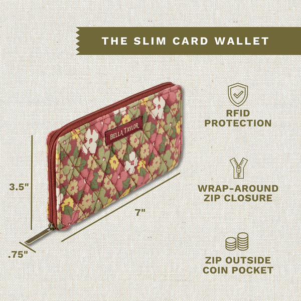 Autumn Garden RFID Slim Card Wallet