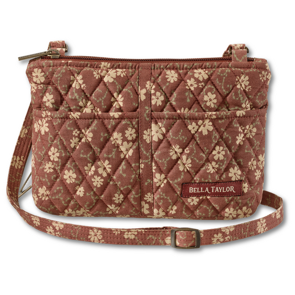 Burgundy Floral Essentials Wallet Crossbody