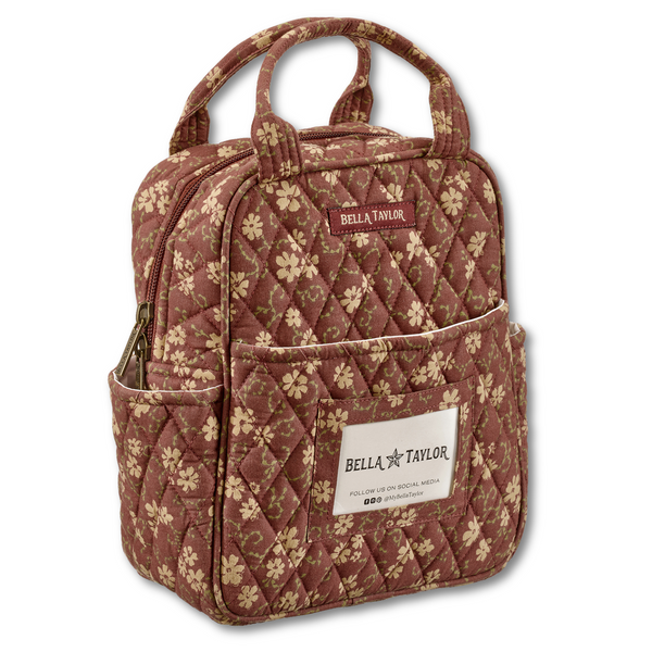 Burgundy Floral Lunch Tote