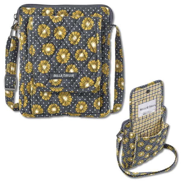 Dotted Daisy Charcoal Mini Crossbody