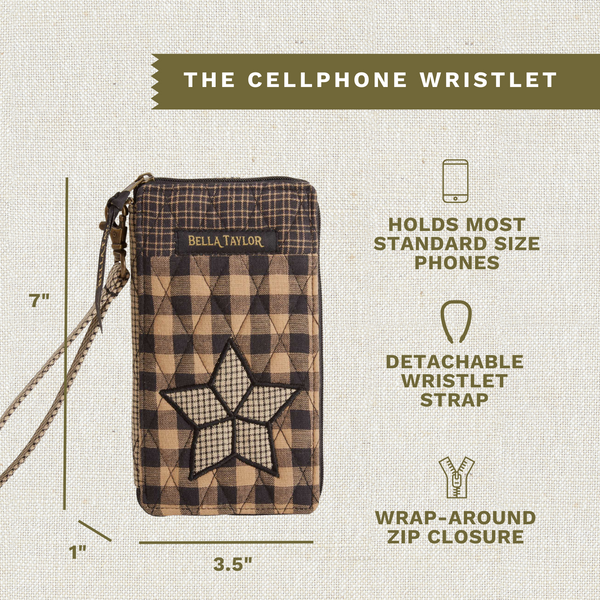 Farmhouse Star Cell Phone Wristlet