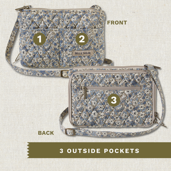 Khaki Floral Essentials Wallet Crossbody