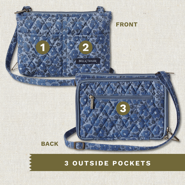 Navy Floral Essentials Wallet Crossbody