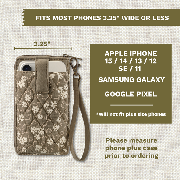 Woodland Floral RFID Cell Phone Wristlet