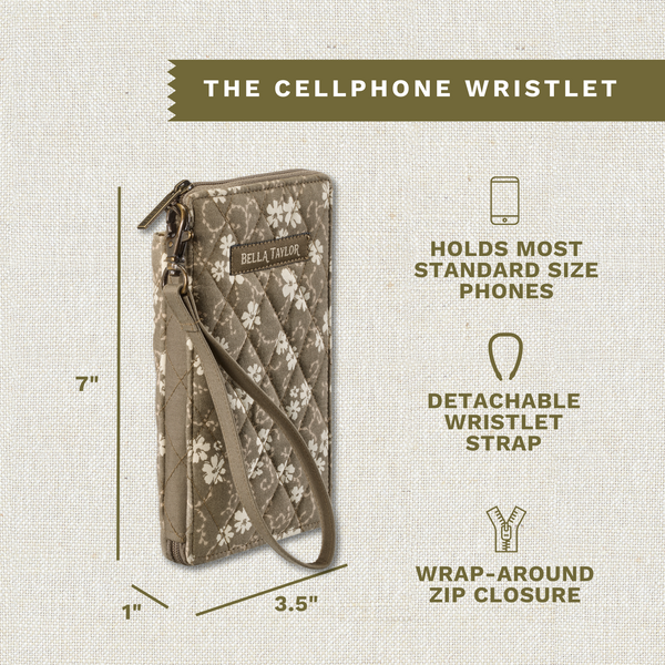 Woodland Floral RFID Cell Phone Wristlet