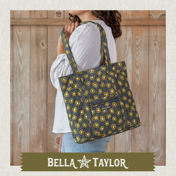 Dotted Daisy Charcoal Large Shoulder Tote