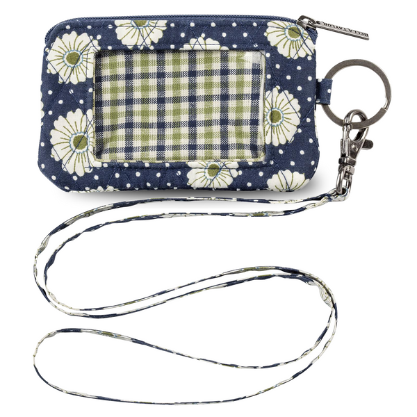 Dotted Daisy Navy ID Lanyard