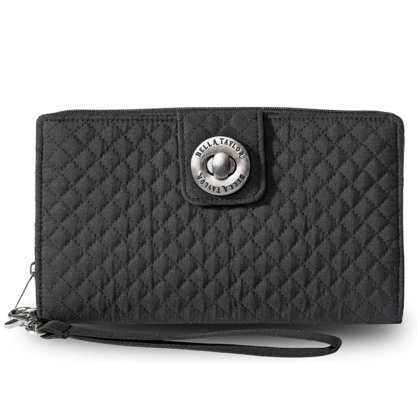 Solid Black RFID Cash System Wallet