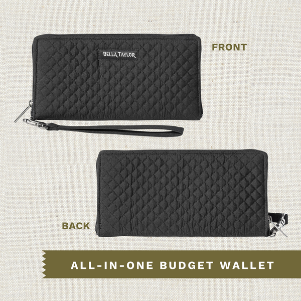 Solid Black RFID Envelope Wallet