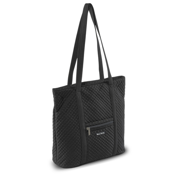 Solid Black Large Shoulder Tote