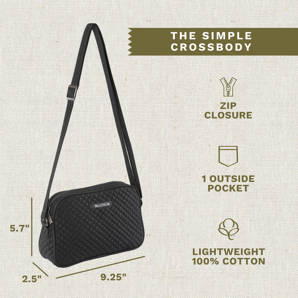 Solid Black Simple Crossbody