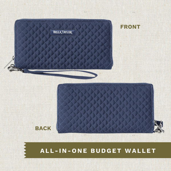 Solid Navy RFID Envelope Wallet