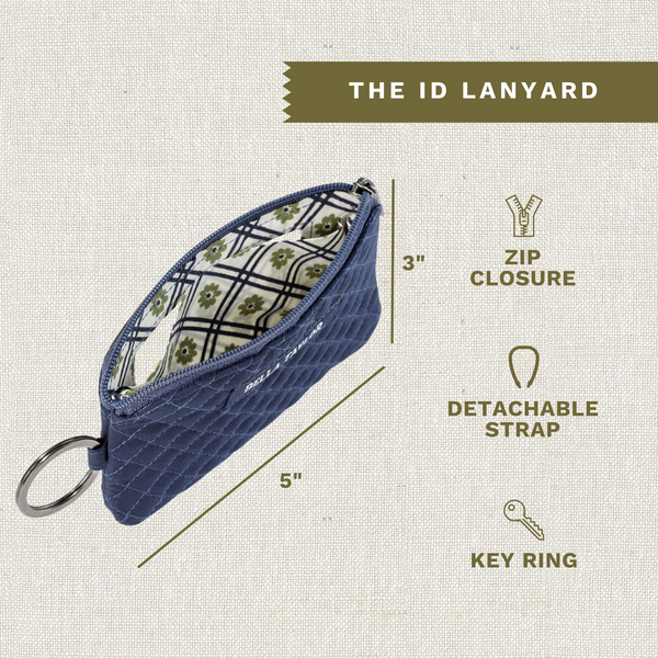 Solid Navy ID Lanyard