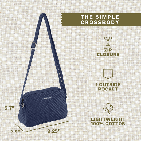 Solid Navy Simple Crossbody