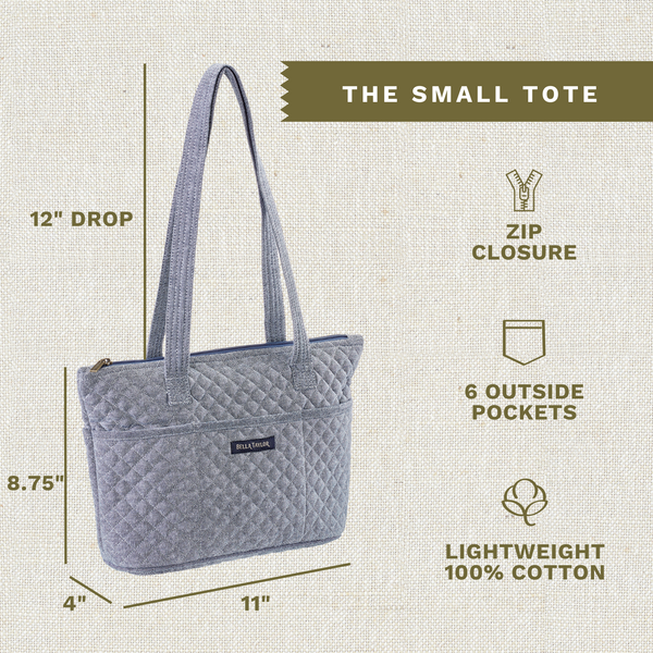 Blue Chambray Small Tote