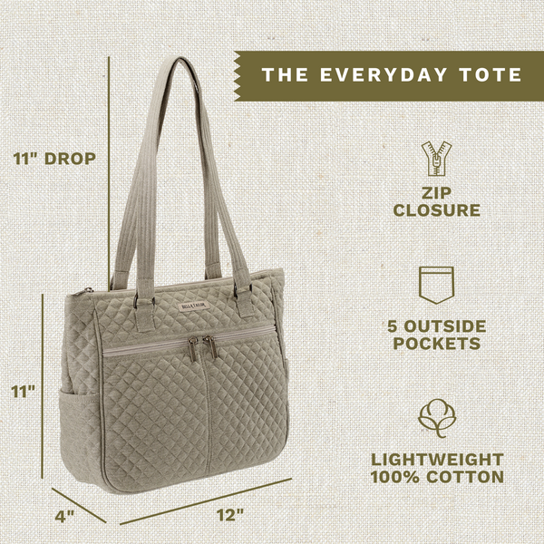 Khaki Chambray Everyday Tote