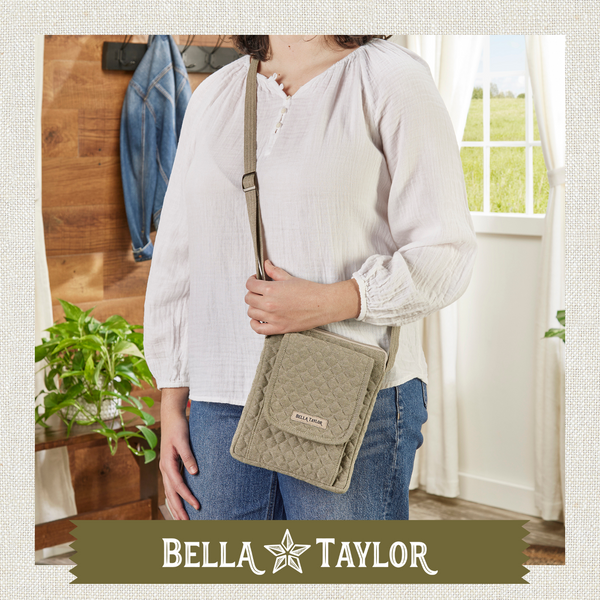 Khaki Chambray Mini Crossbody